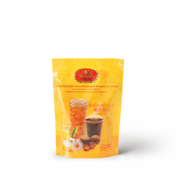 Cha Tra Mue Instant Thai Tea Mix - 3-in-1 Green Tea Powder 5 Pack